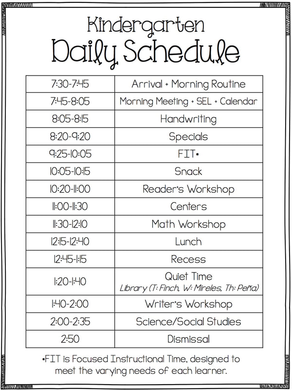 Daily Schedule - Mrs. Finch